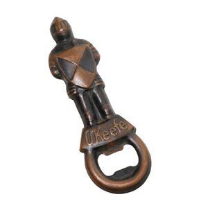 Vintage O'Keefe Beer Bottle Opener Bronze Knight Figural Breweriana Barware